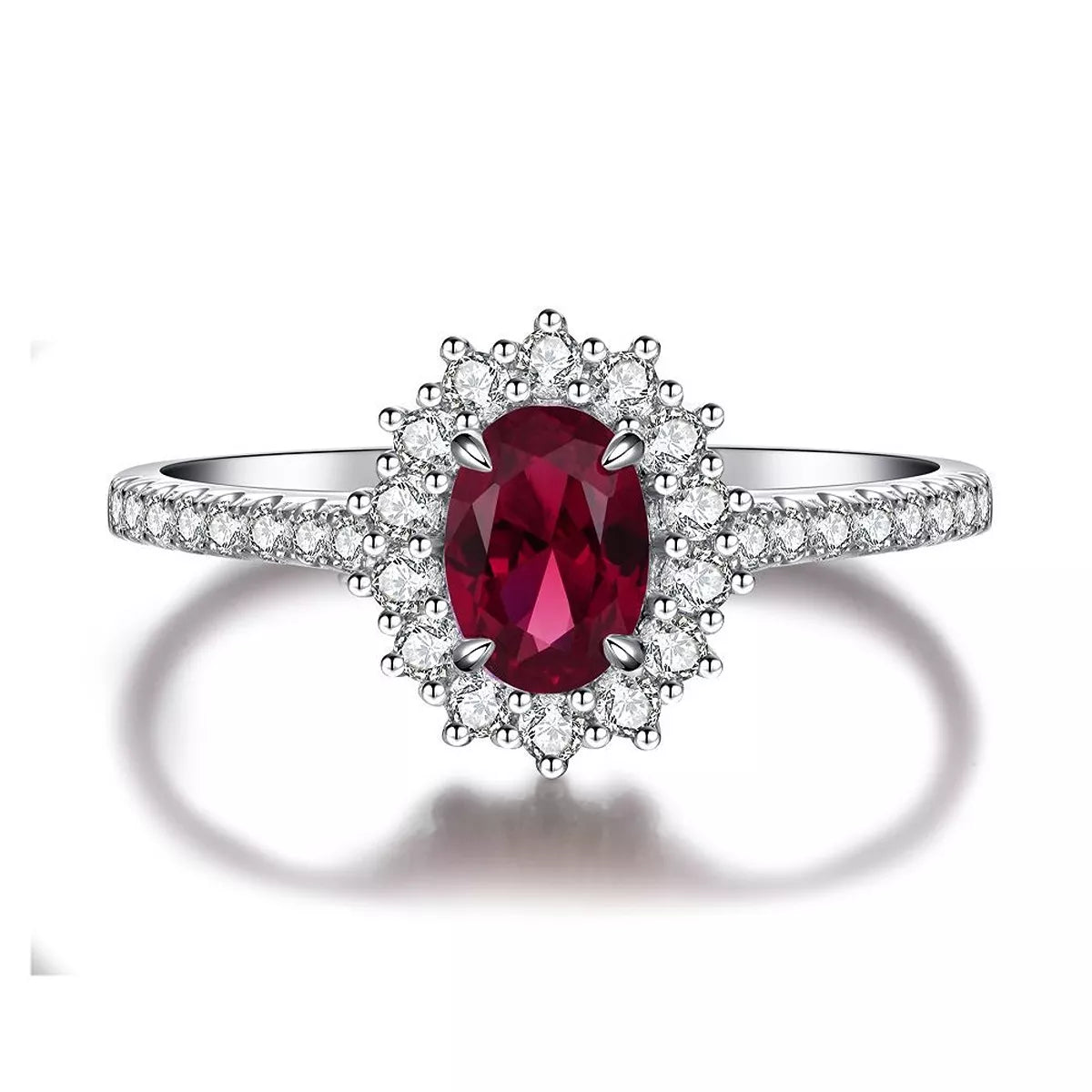 925 Sterling Silver Zircon Oval Ring
