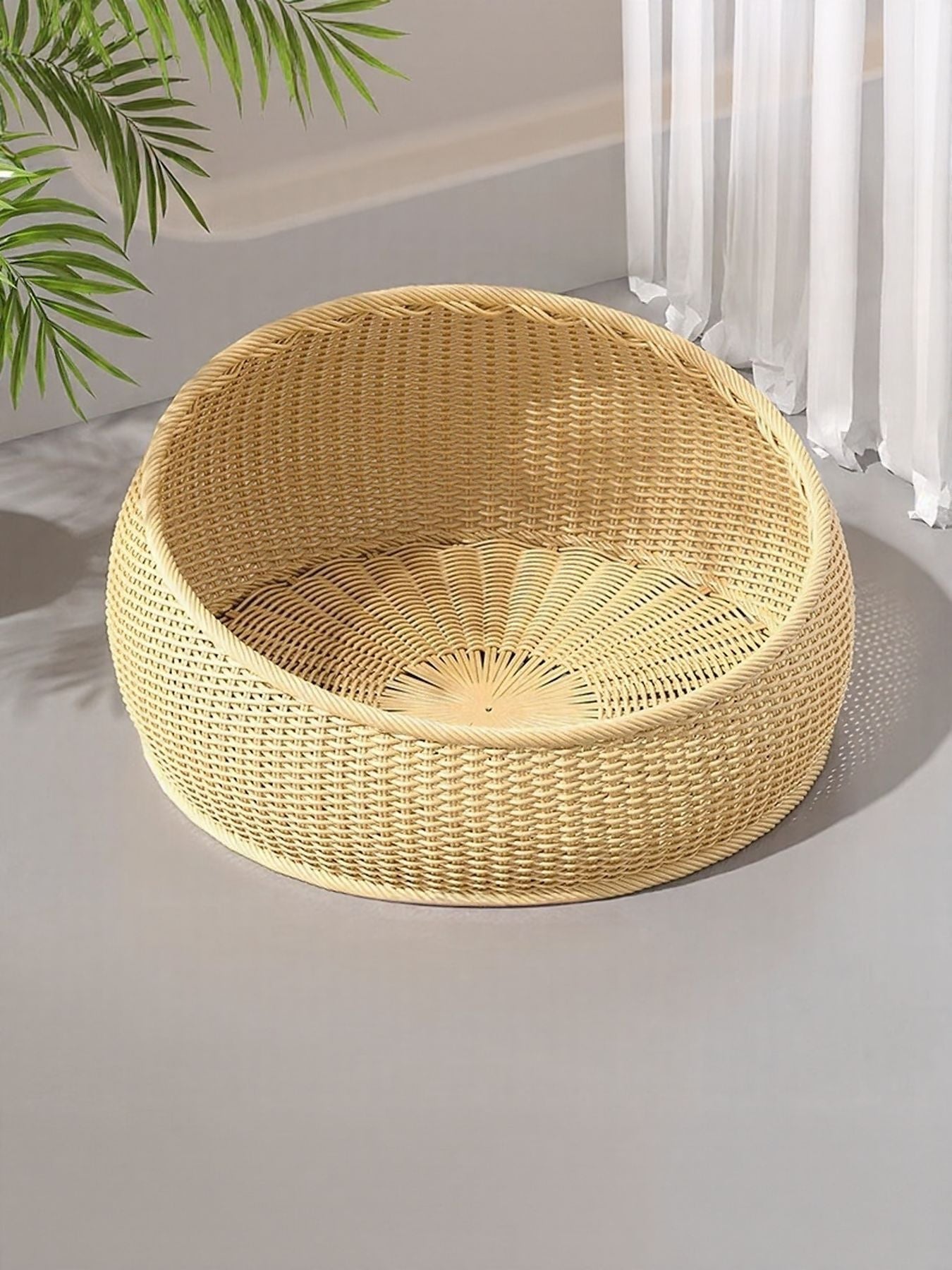 Round Woven Rattan Pet Nest