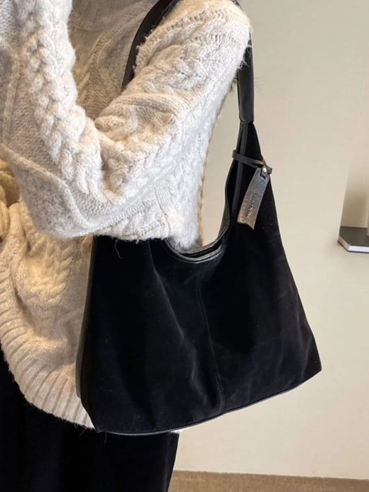 Adjustable Strap Corduroy Shoulder Bag