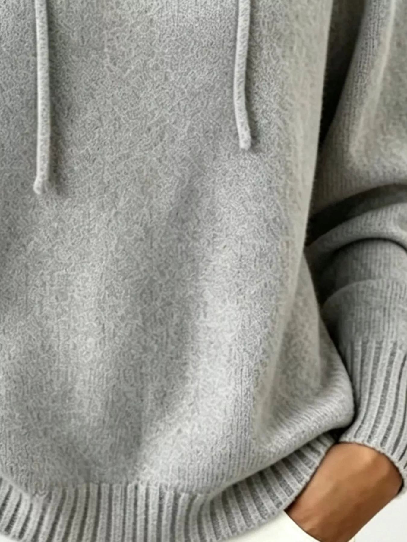 Cozy Ribbed Long‑Sleeve Hooded Sweater