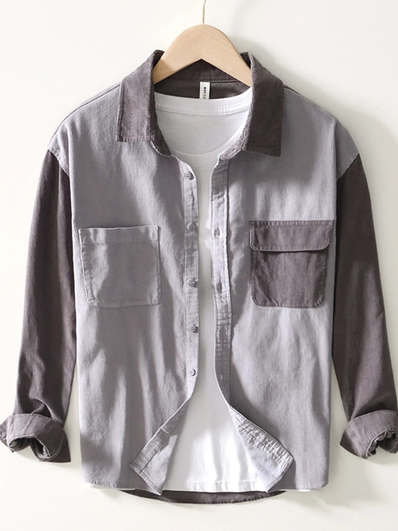 Men's Color Block Button Up Shirt