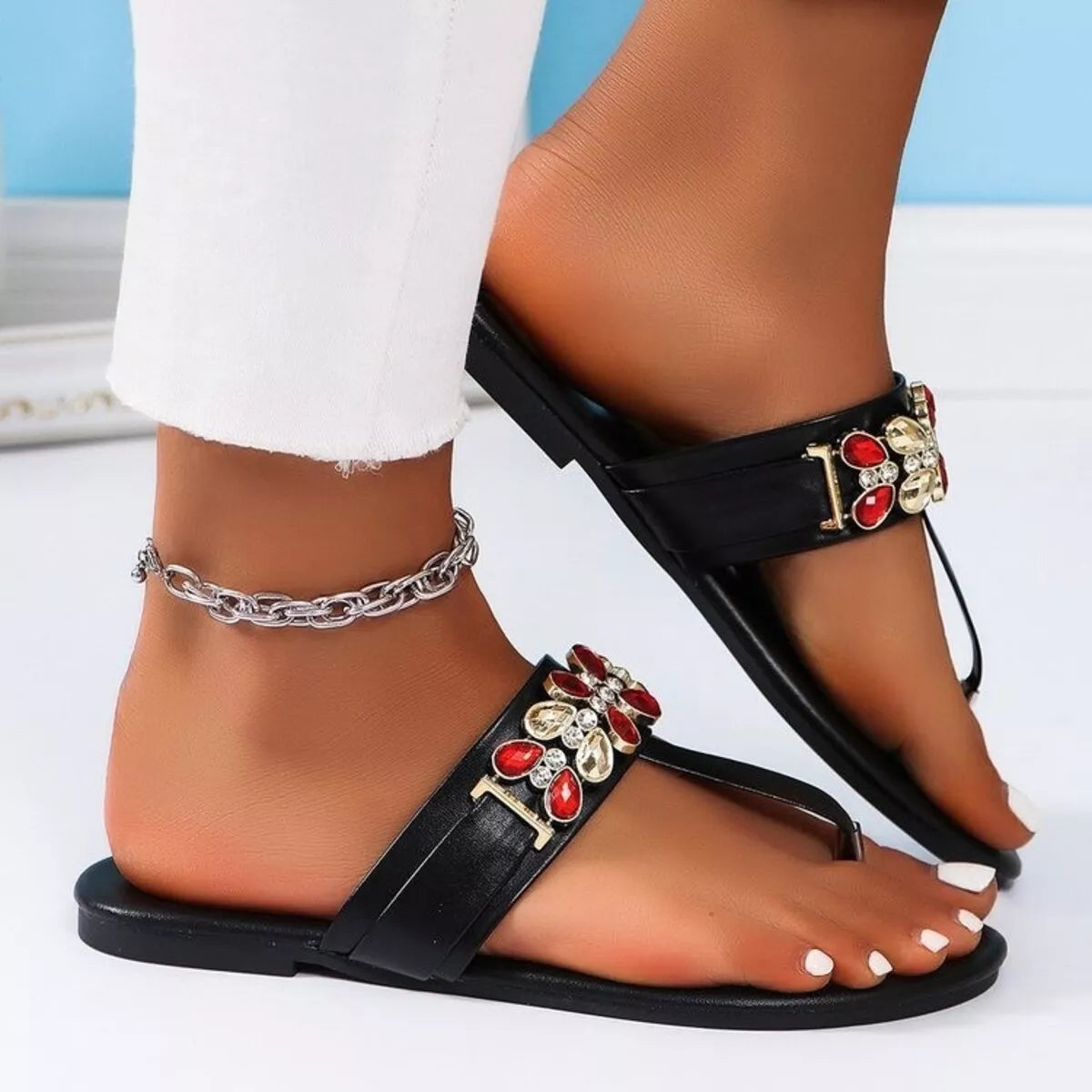 Toe Post Flats Sandals