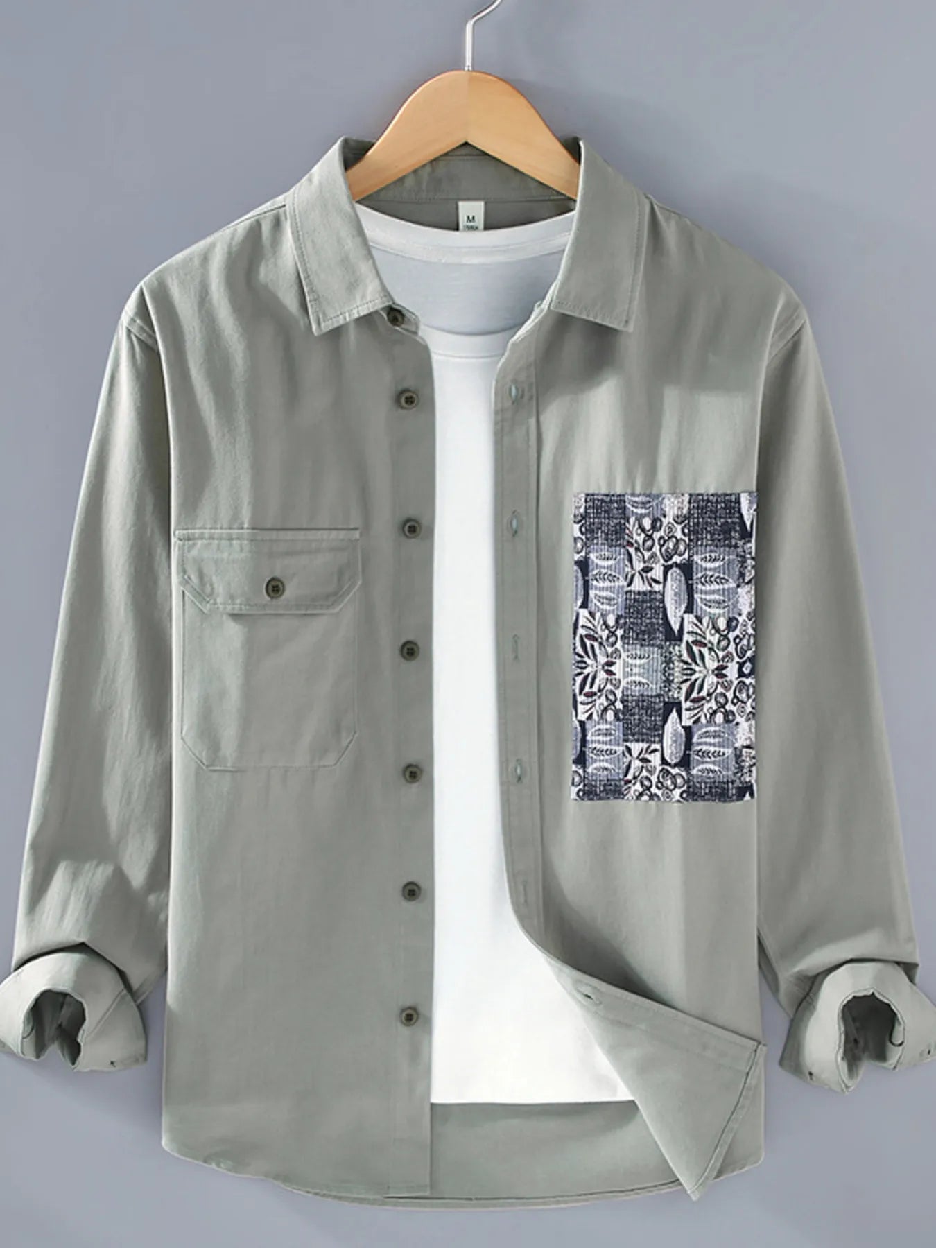 Men's Plus Size Button Up Long Sleeve Shirt
