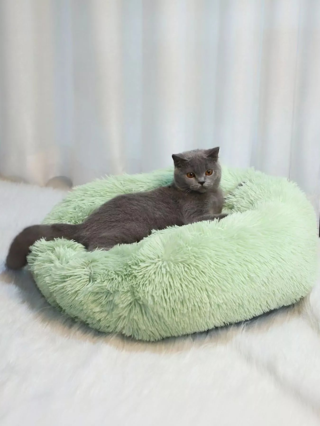 Fluffy Plush Donut Pet Nest