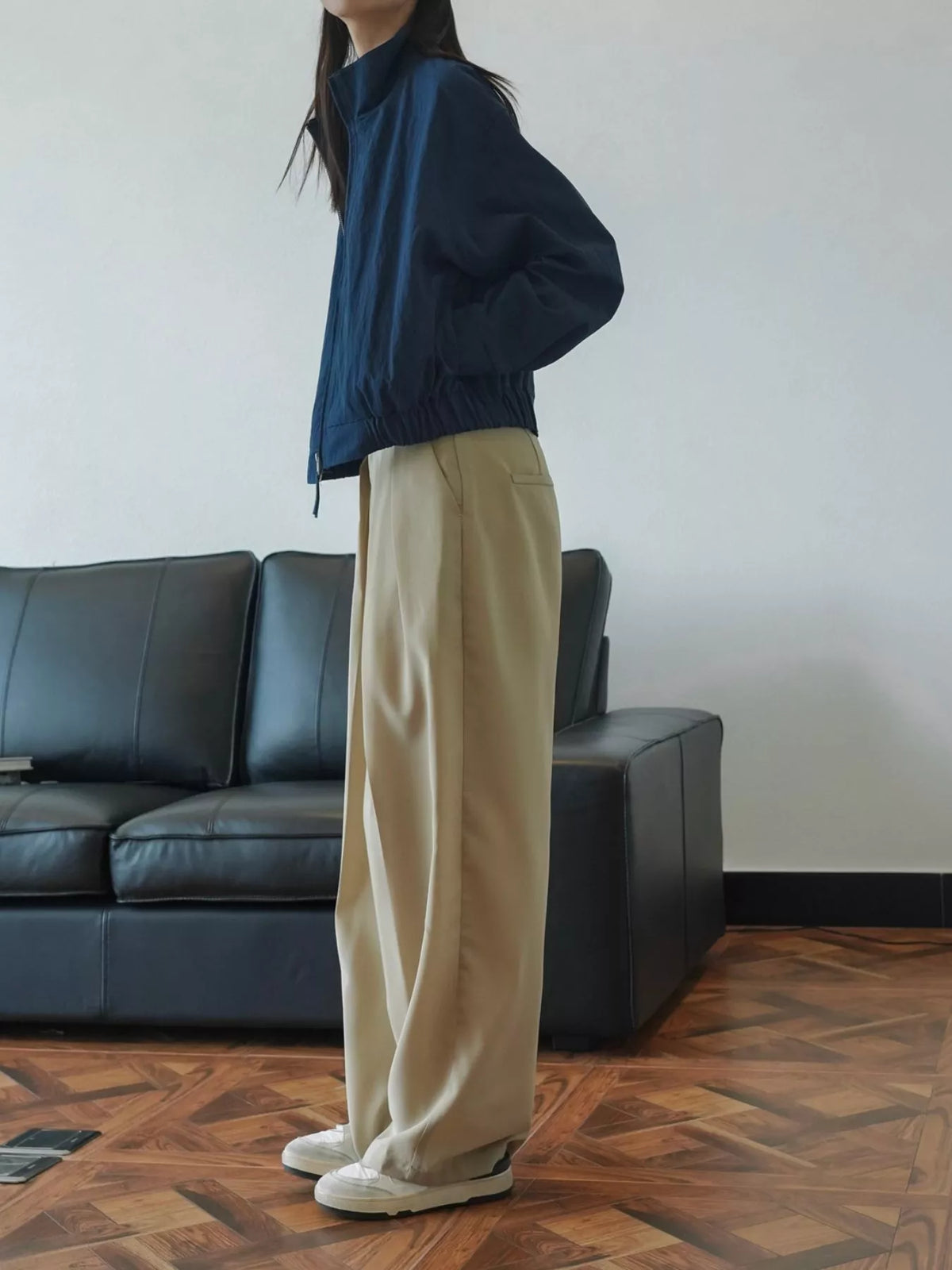 High-Waisted Pleated Wide-Leg Pants