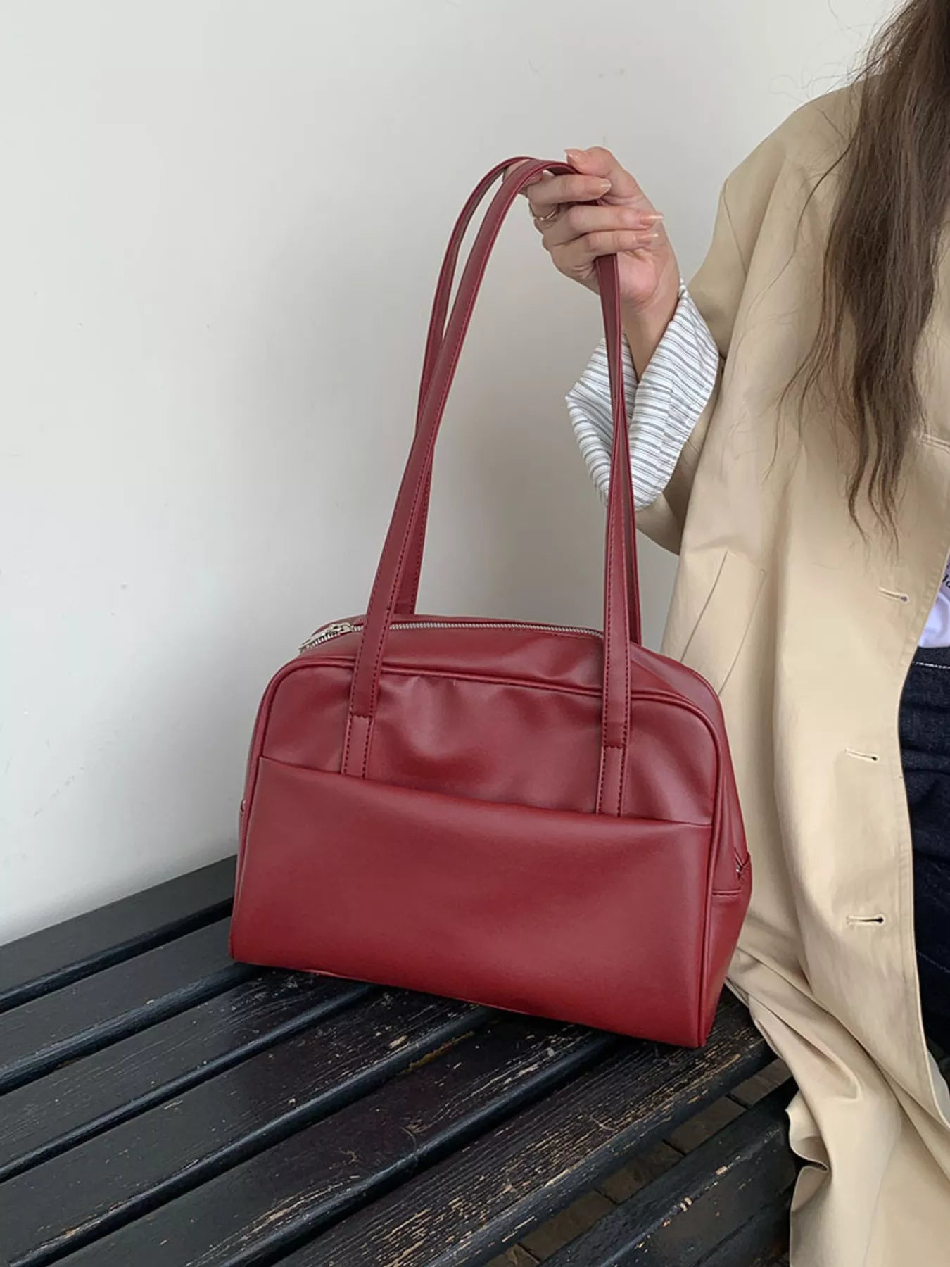 Classic Style Faux Leather Tote Bag