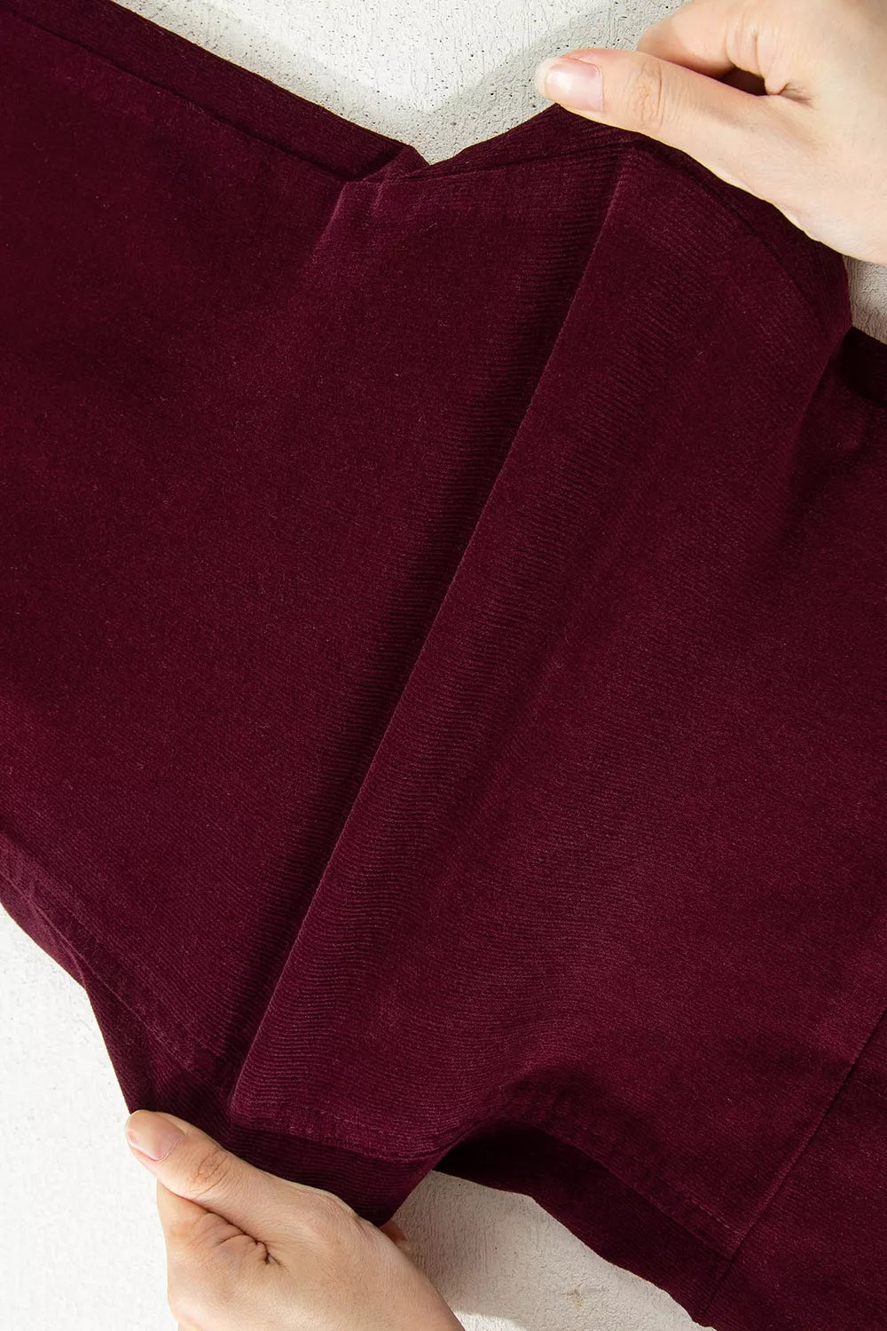 Corduroy Solid Color High Waist Wide Leg Pants
