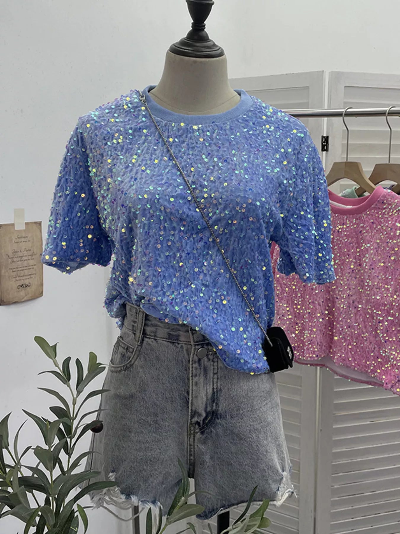 Sequin Short Sleeve T-Shirt
