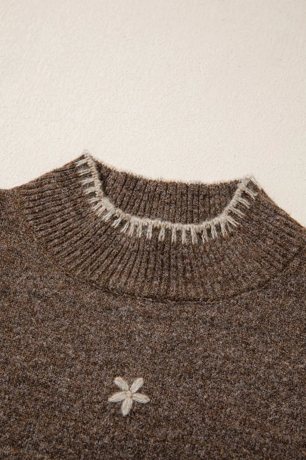 Floral Mock Neck Long Sleeve Sweater