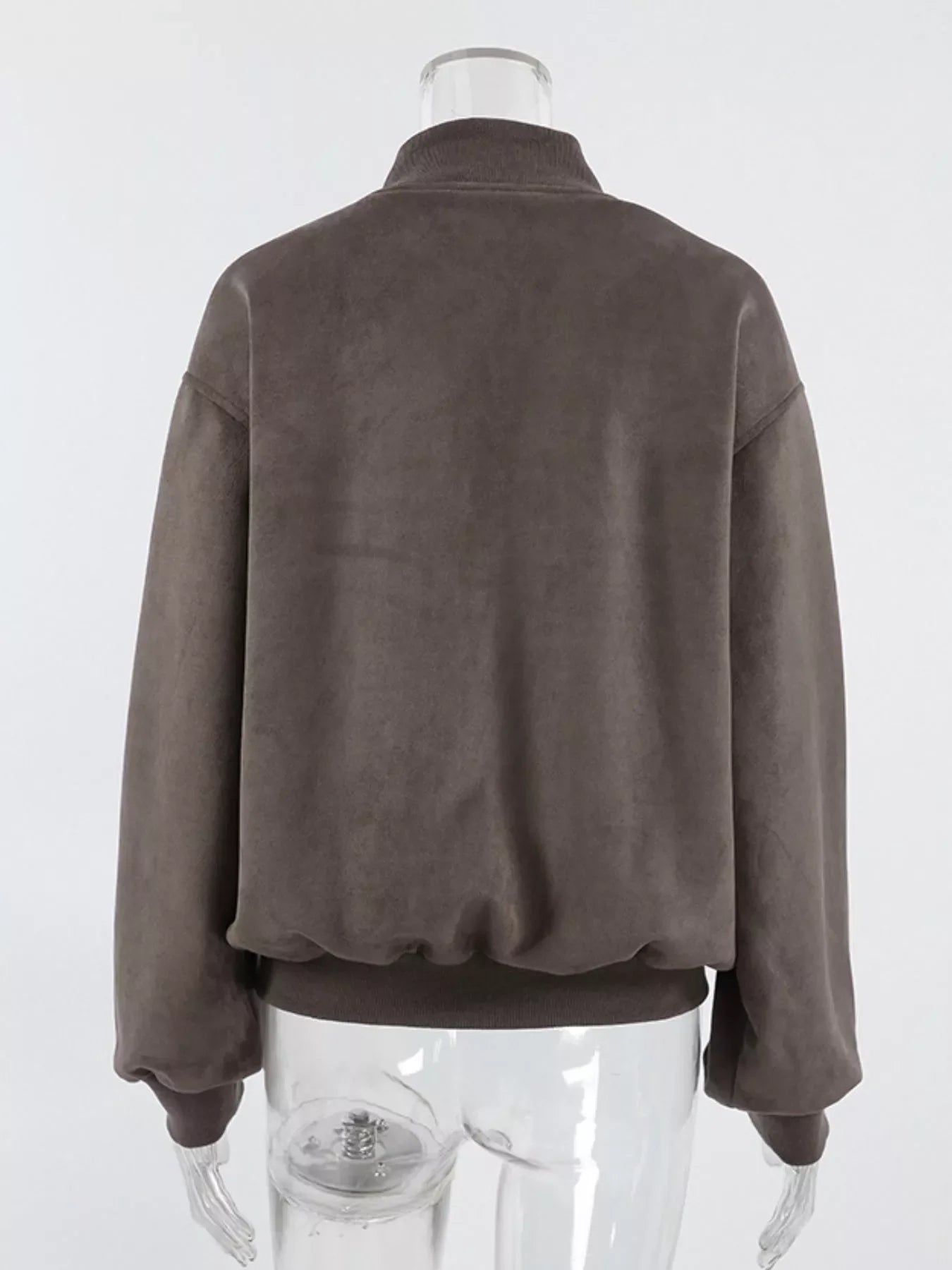 Zip Up Dropped Shoulder Jacket