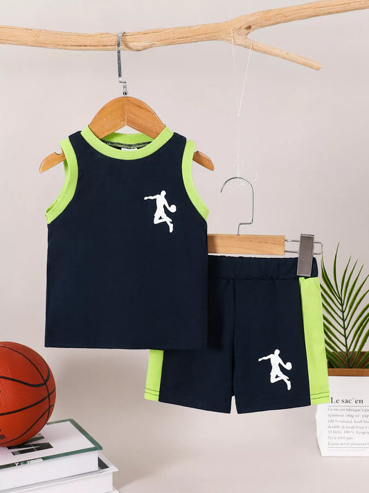 Children's Basketball Player Tank Top & Shorts Set