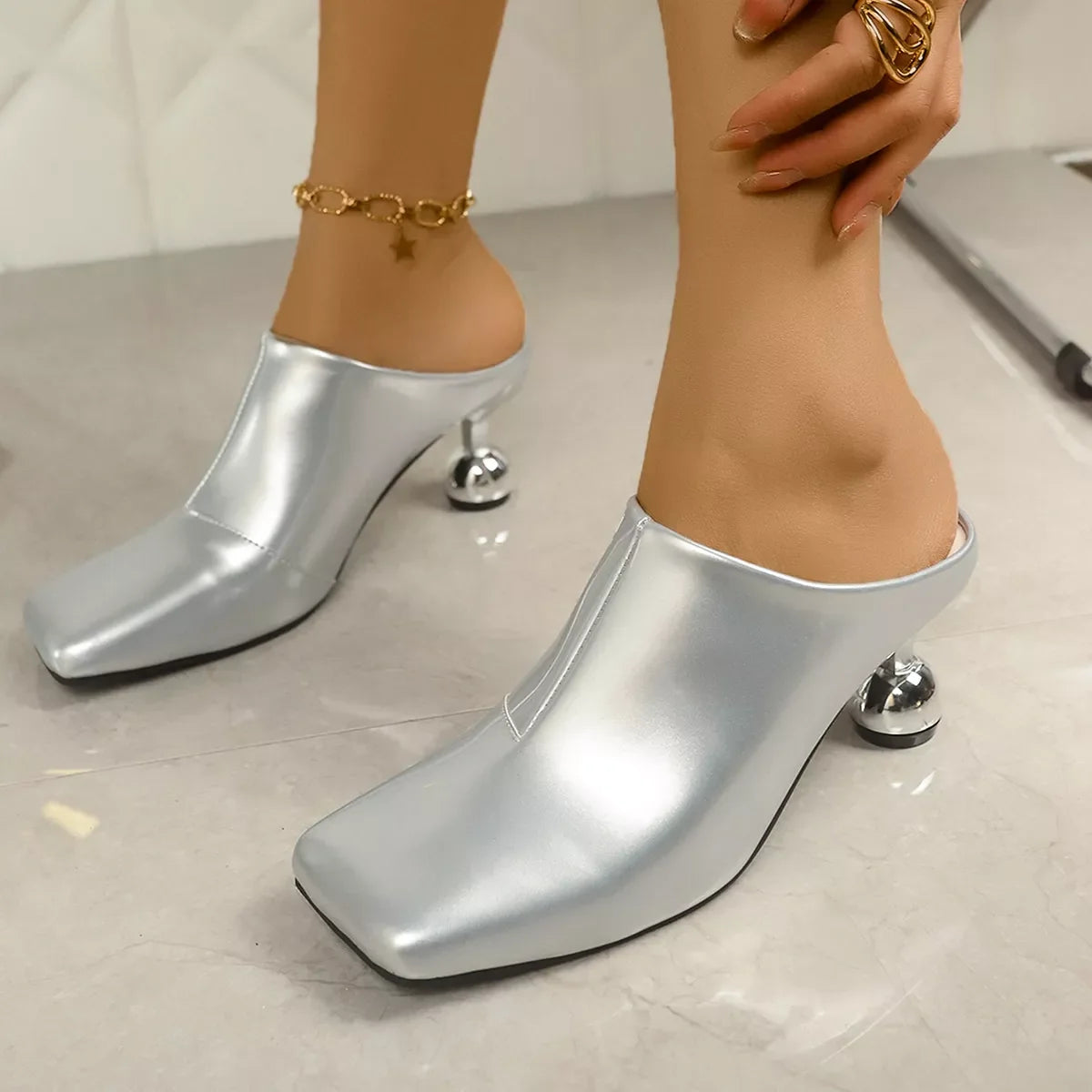 Square Toe Block Heels Sandals