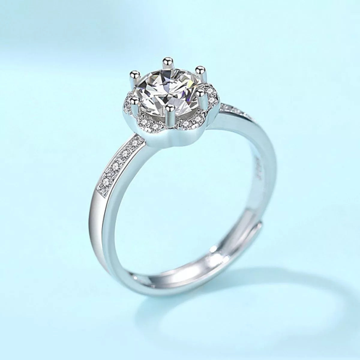 1 Carat Moissanite 925 Sterling Silver Ring