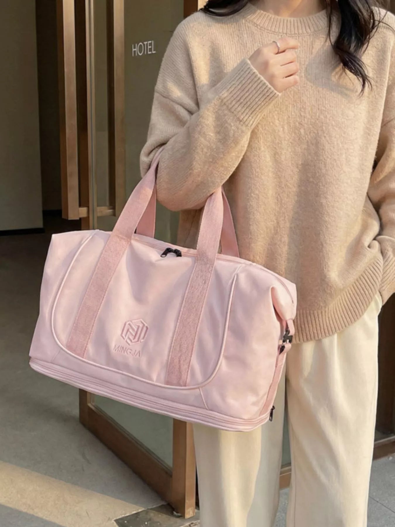 Solid Color Nylon Duffle Bag