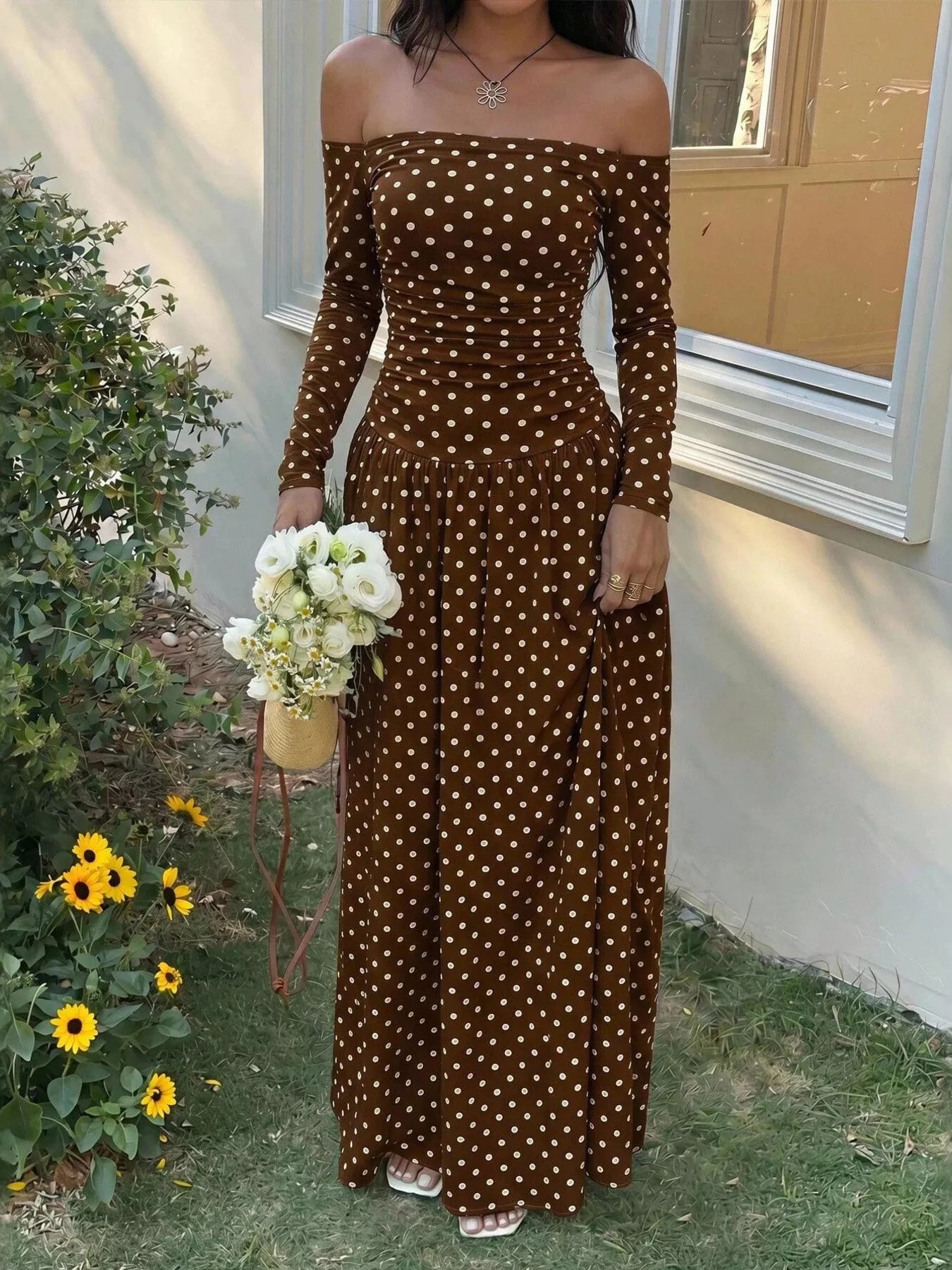 Off-the-Shoulder Maxi Dress