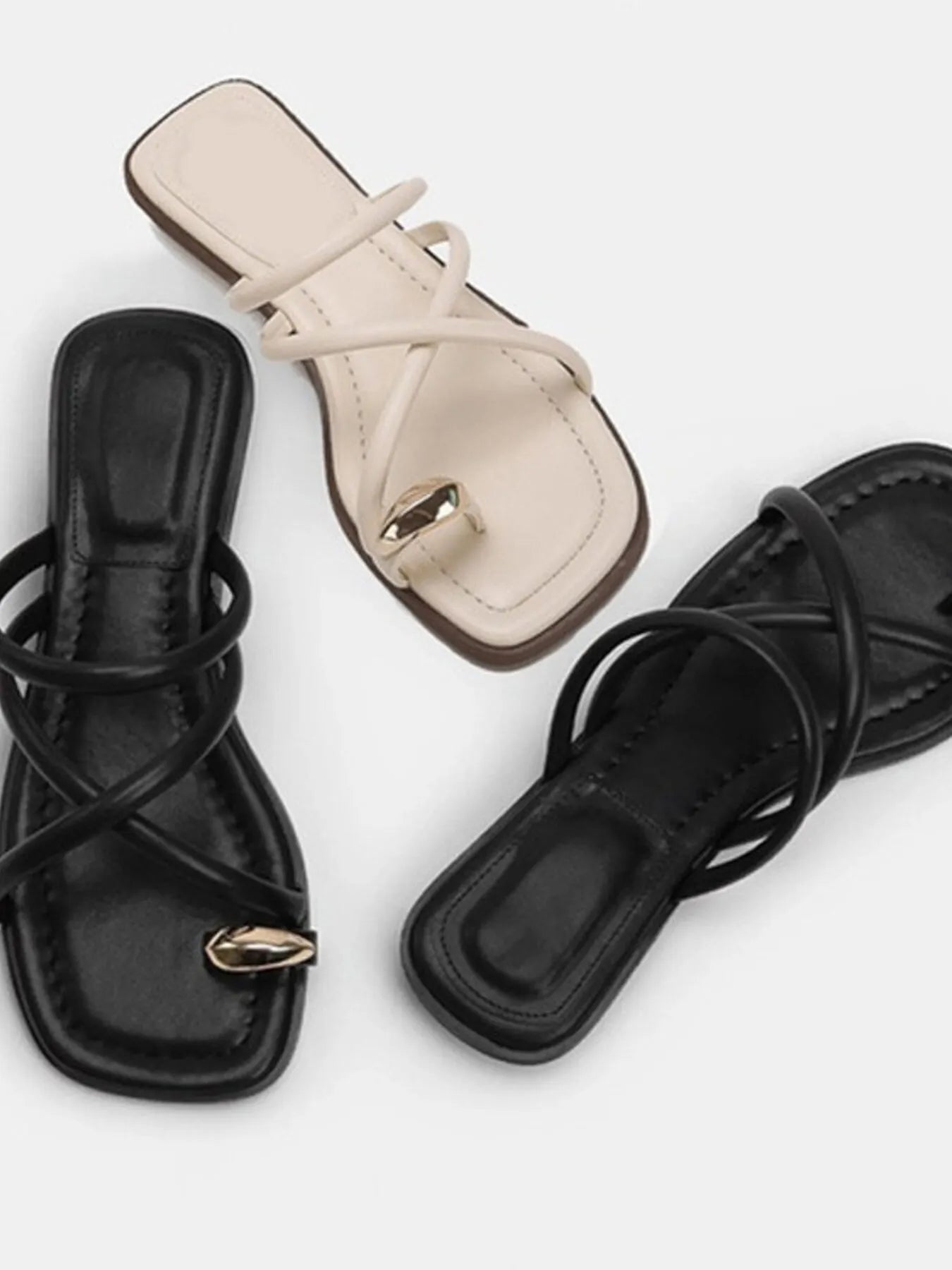 Crisscross Strap Flat Sandals