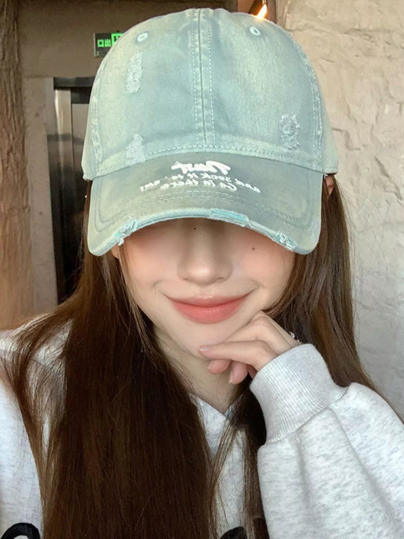 Distressed Embroidered Baseball Cap
