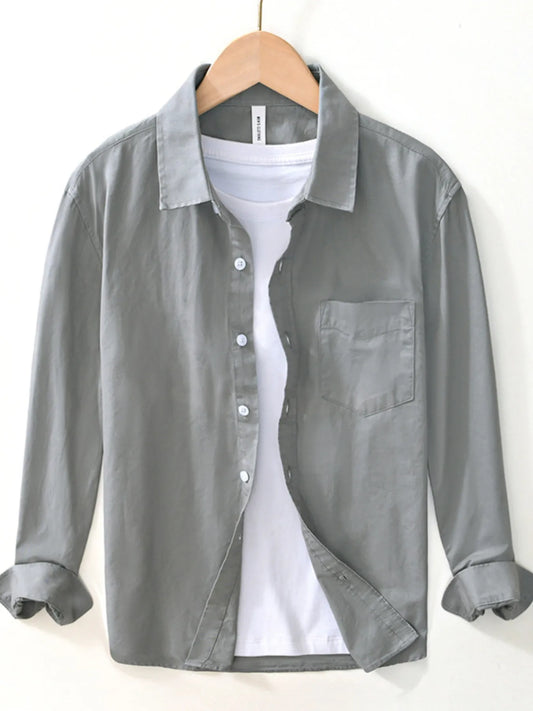 Men's Plus Size Button Up Long Sleeve Shirt