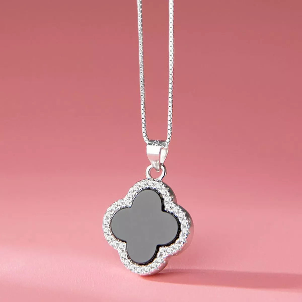 925 Sterling Silver Clover Pendant Necklace