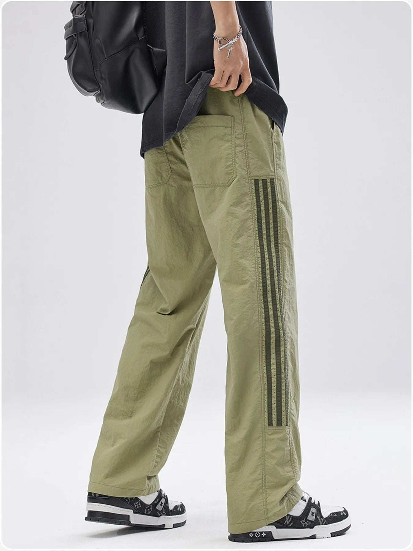 Men's Full Size Striped Wide Leg Pants Plus Size