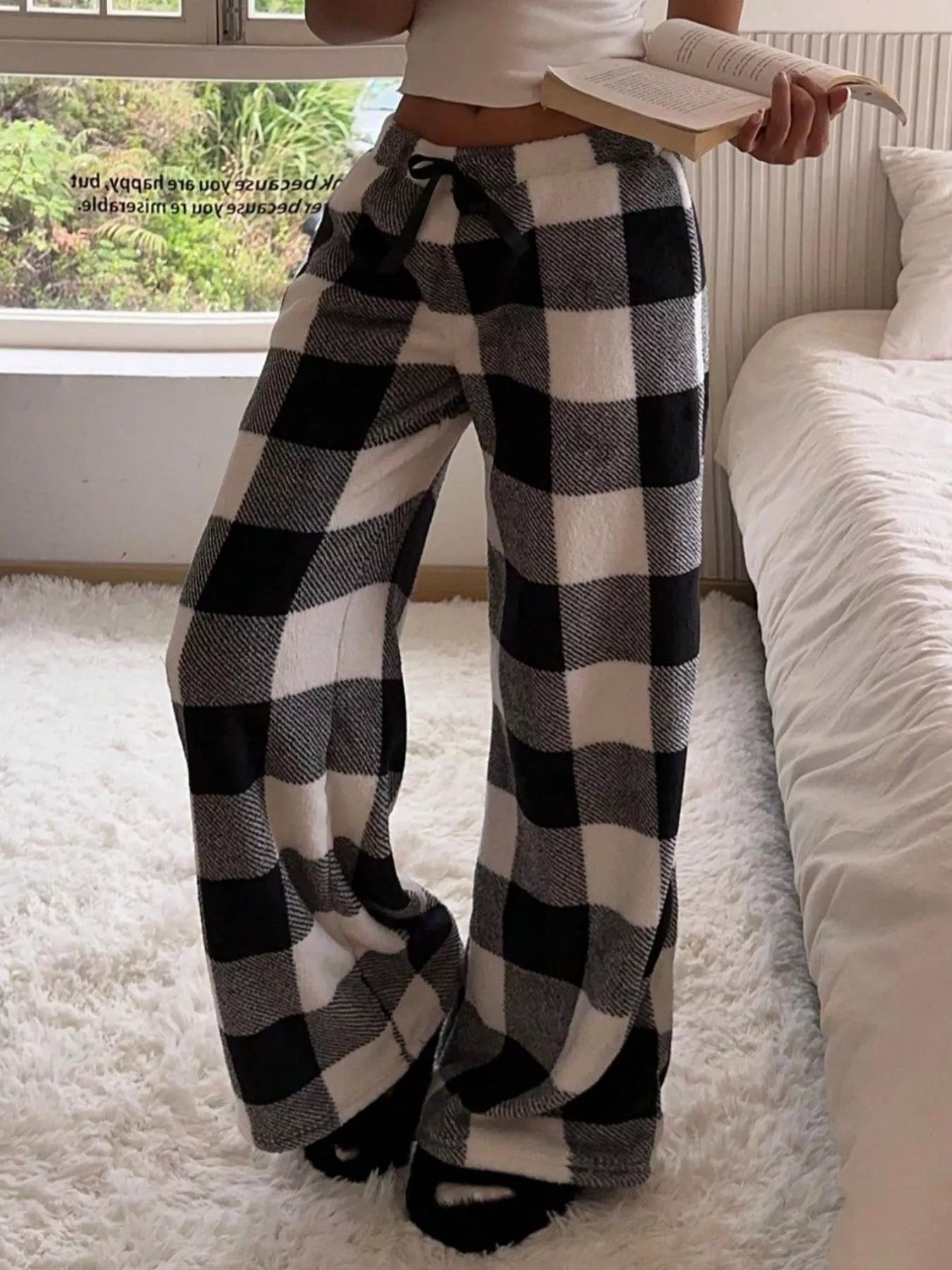 Drawstring Wide Leg Pants