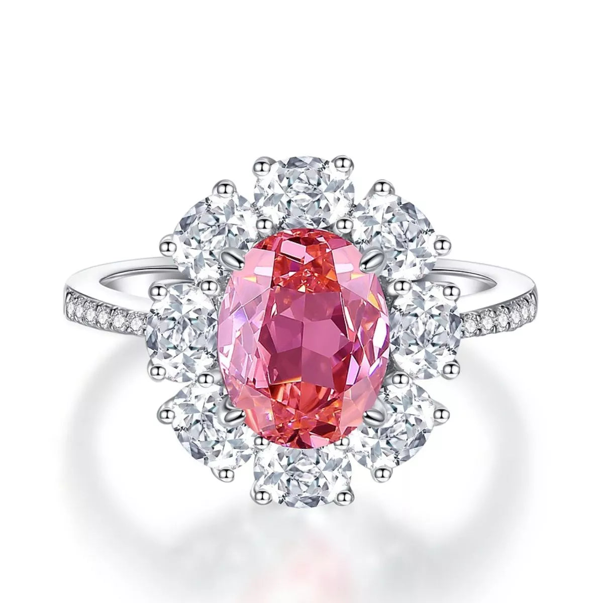 925 Sterling Silver Zircon Geometric Ring
