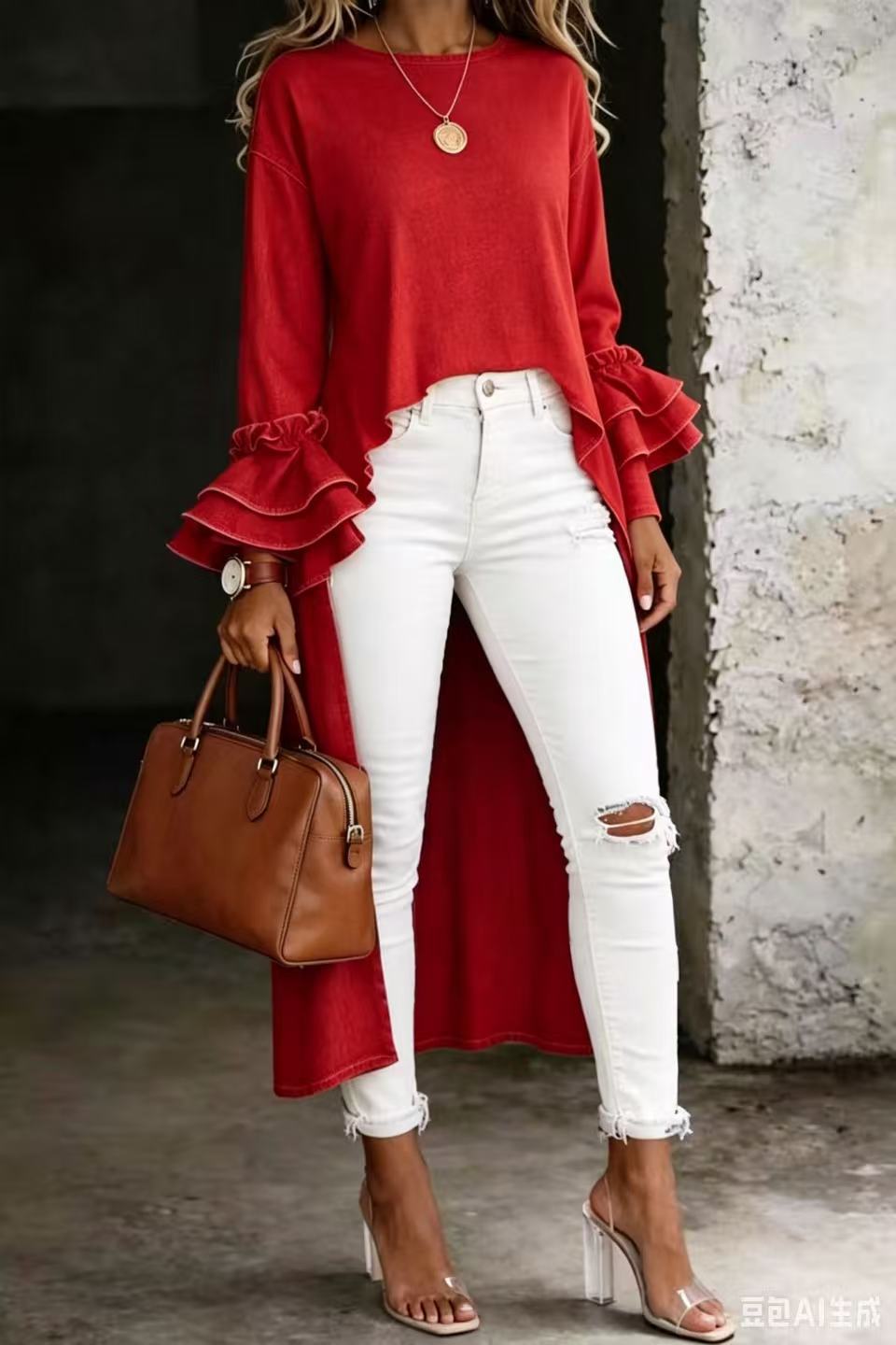 Short-Sleeve Top & Wrap Slit Flared Midi Skirt Set | 8 Colors S–5XL