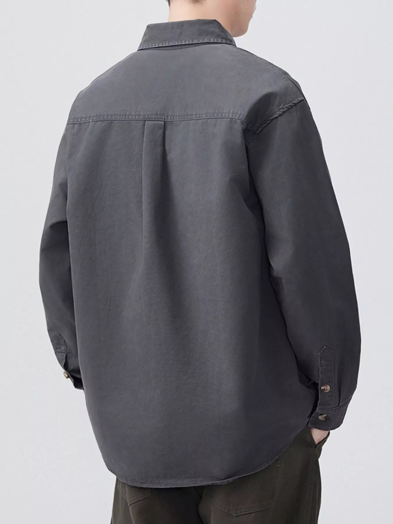 Men's Plus Size Button Up Long Sleeve Shirt