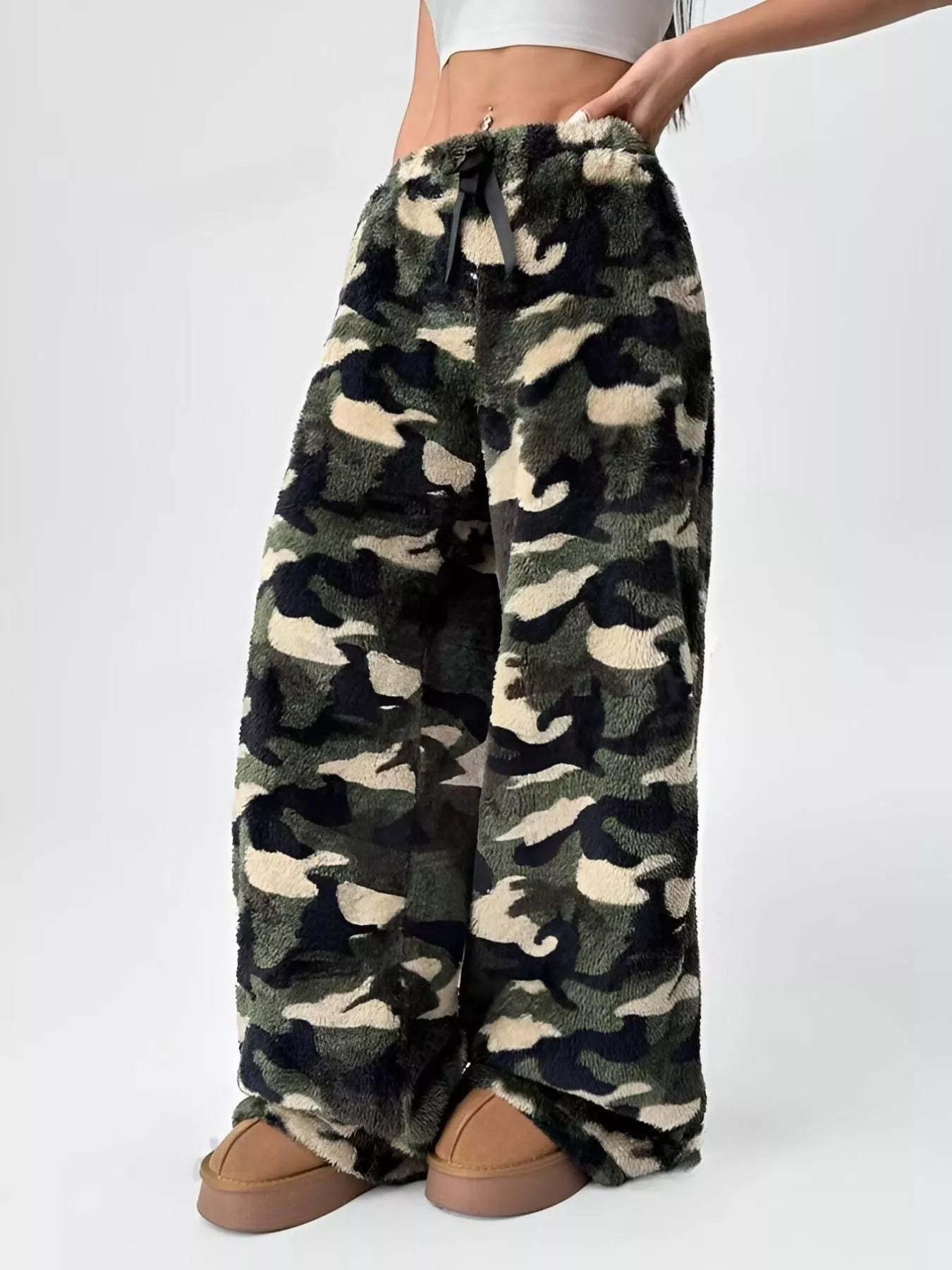 Drawstring Wide Leg Pants