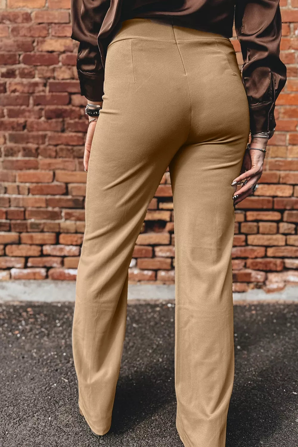 High Waist Full Length Regular Fit Pants