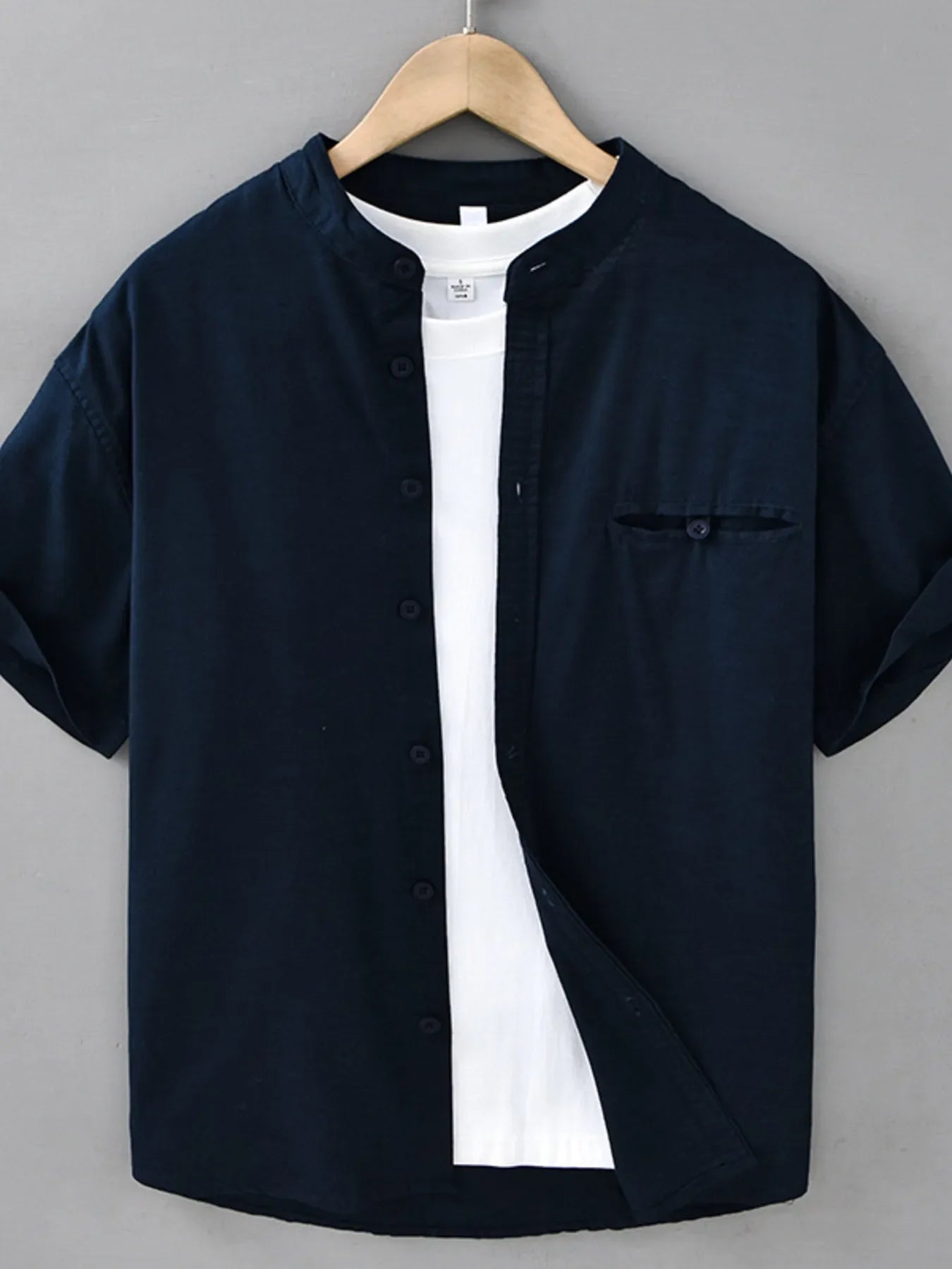 Men's Plus Size Casual Short Sleeve Button-Up Shirt