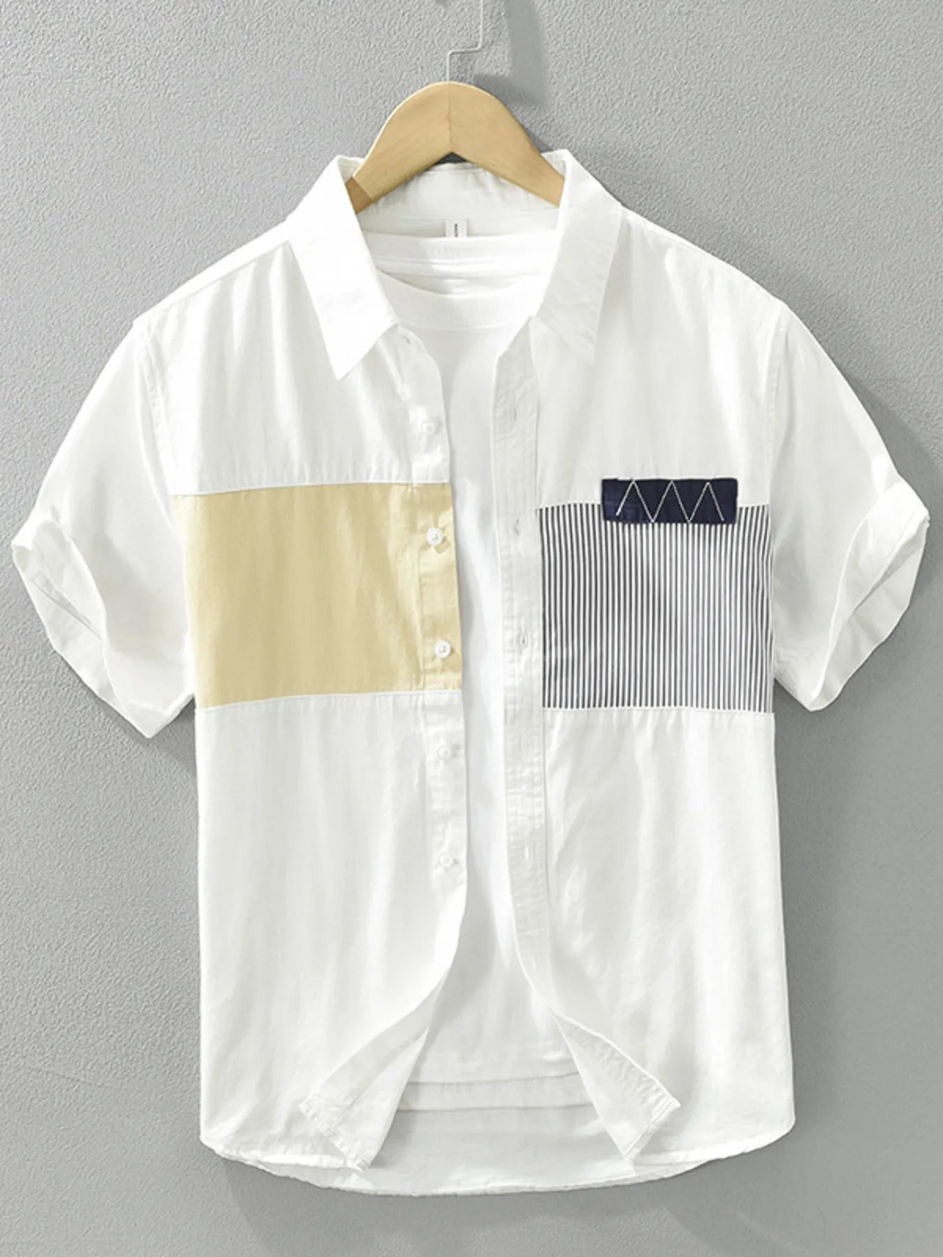 Men's Plus Size Button Up Short Sleeve Shirt