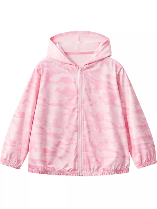 Children's Lightweight Camouflage Hooded Sun Protection Jacket