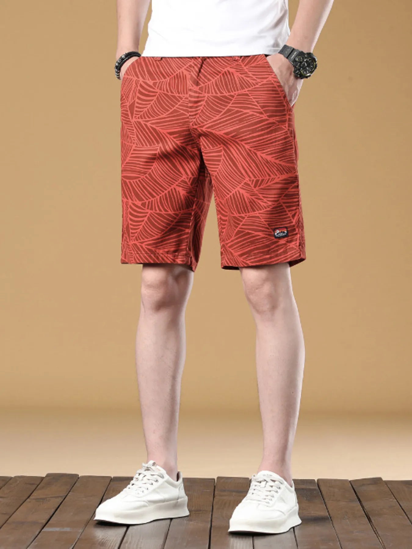 Men's Printed Wide-Leg Shorts