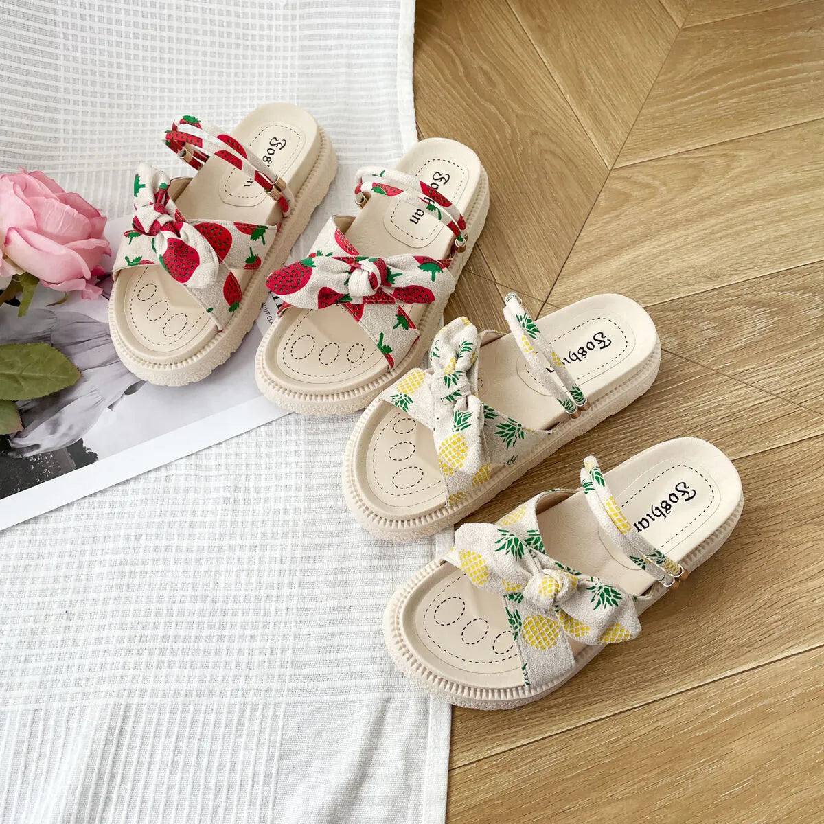 Bow Open Toe Platform Sandals