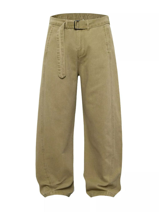 Men's Belted Wide-Leg Cargo Pants