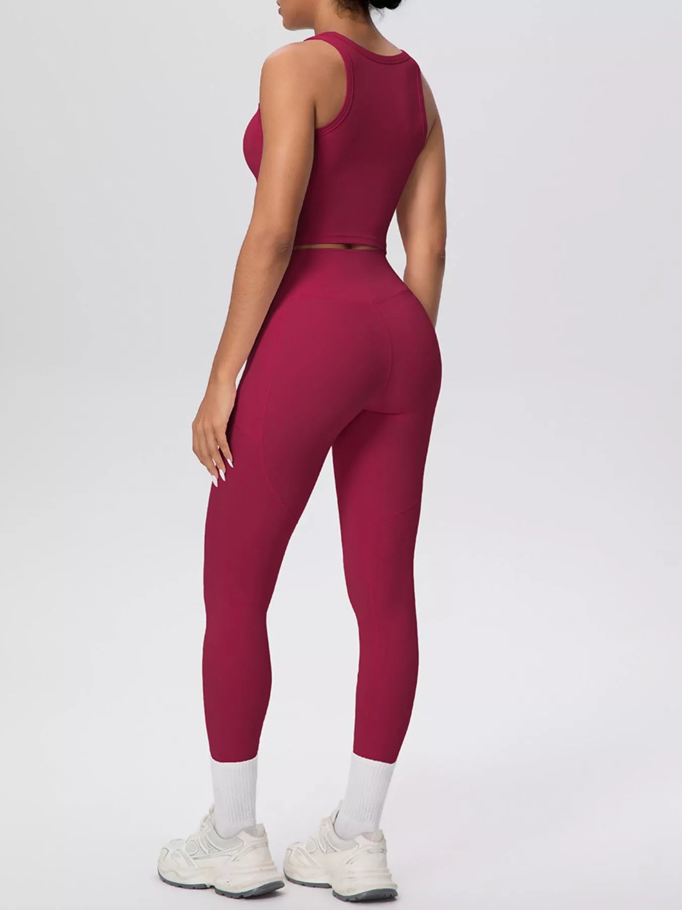 Scoop Neck Tank and High-Waisted Leggings Active Set