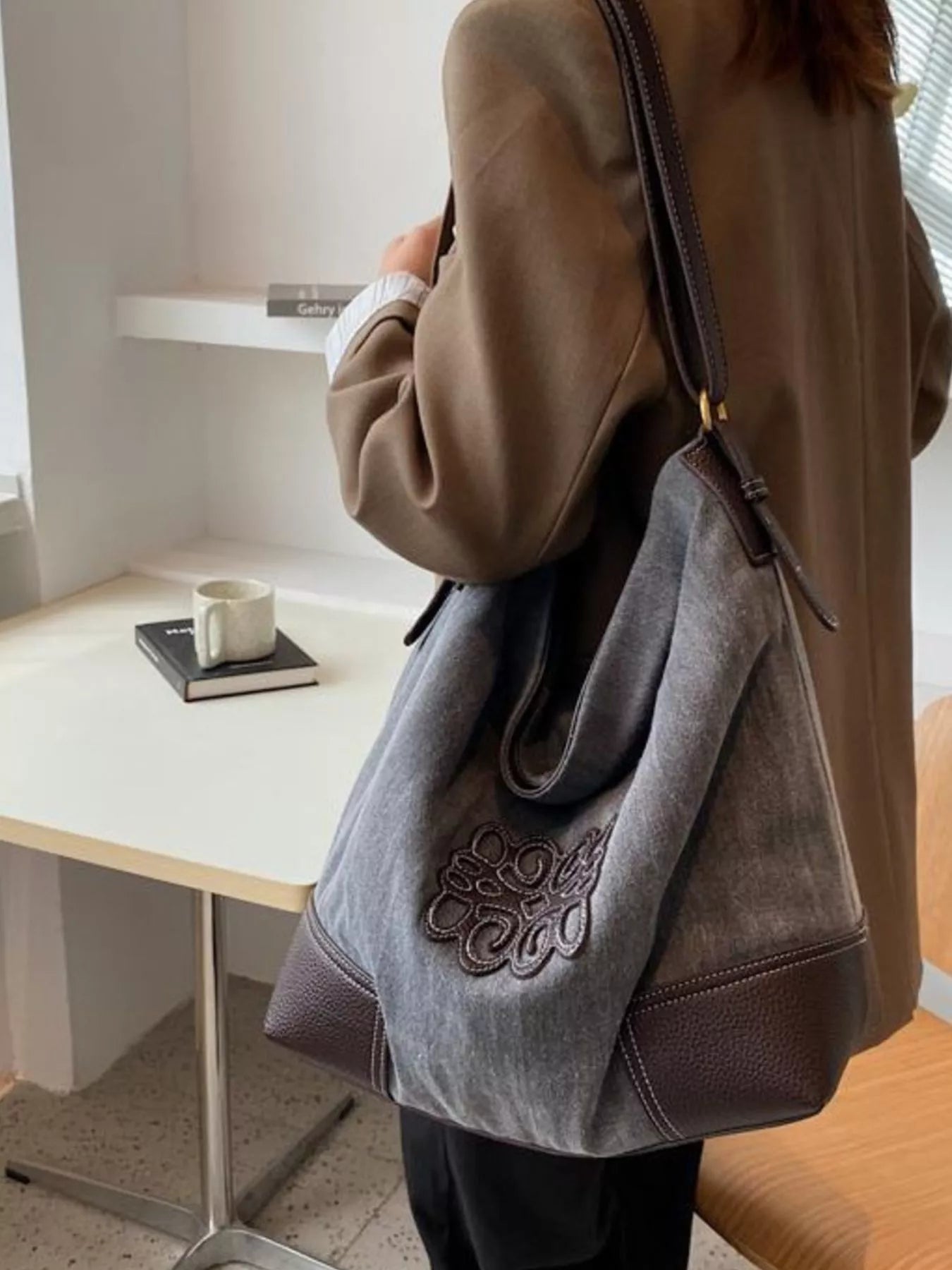 Embroidered Canvas Tote Bag