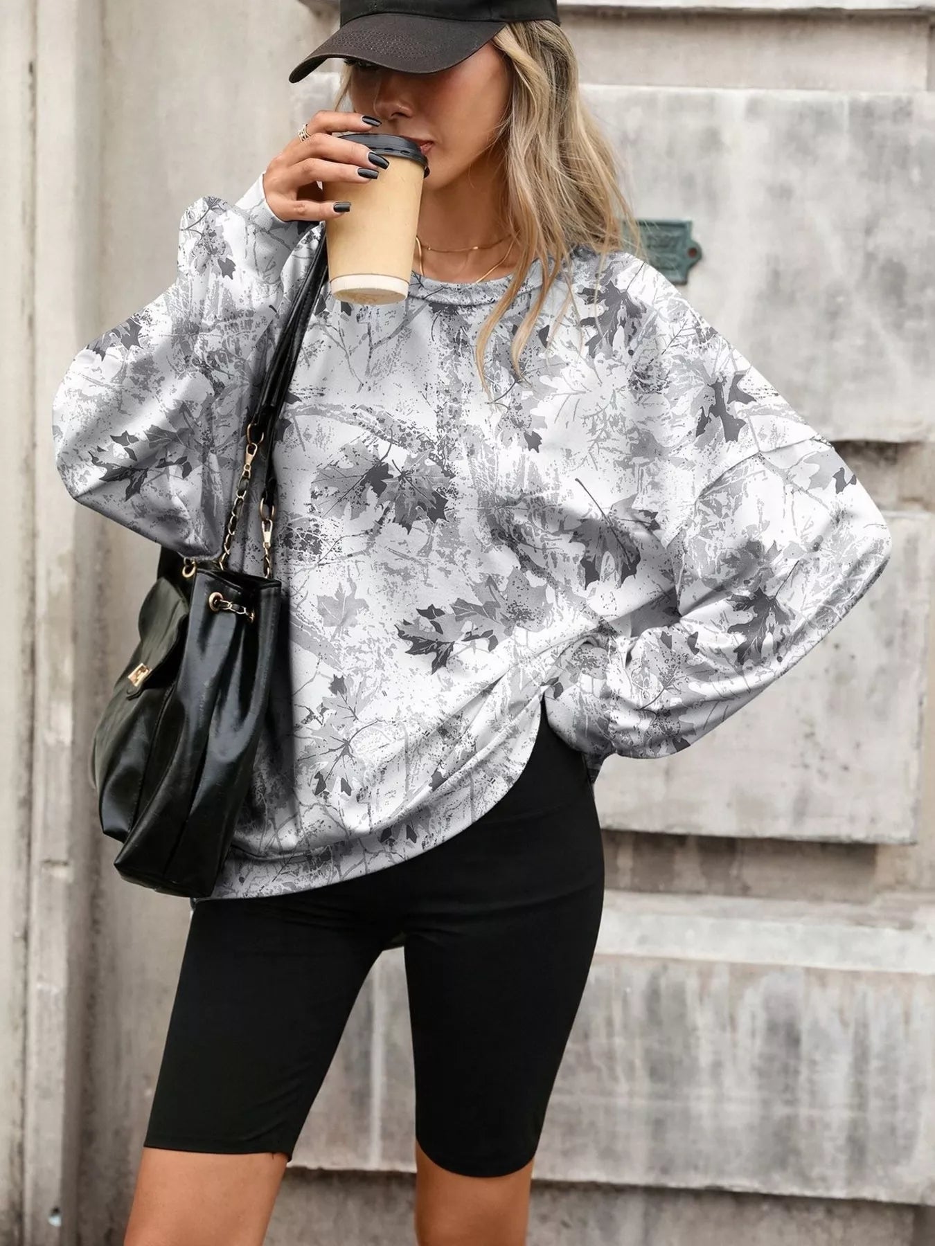 Printed Round Neck Sweatshirt