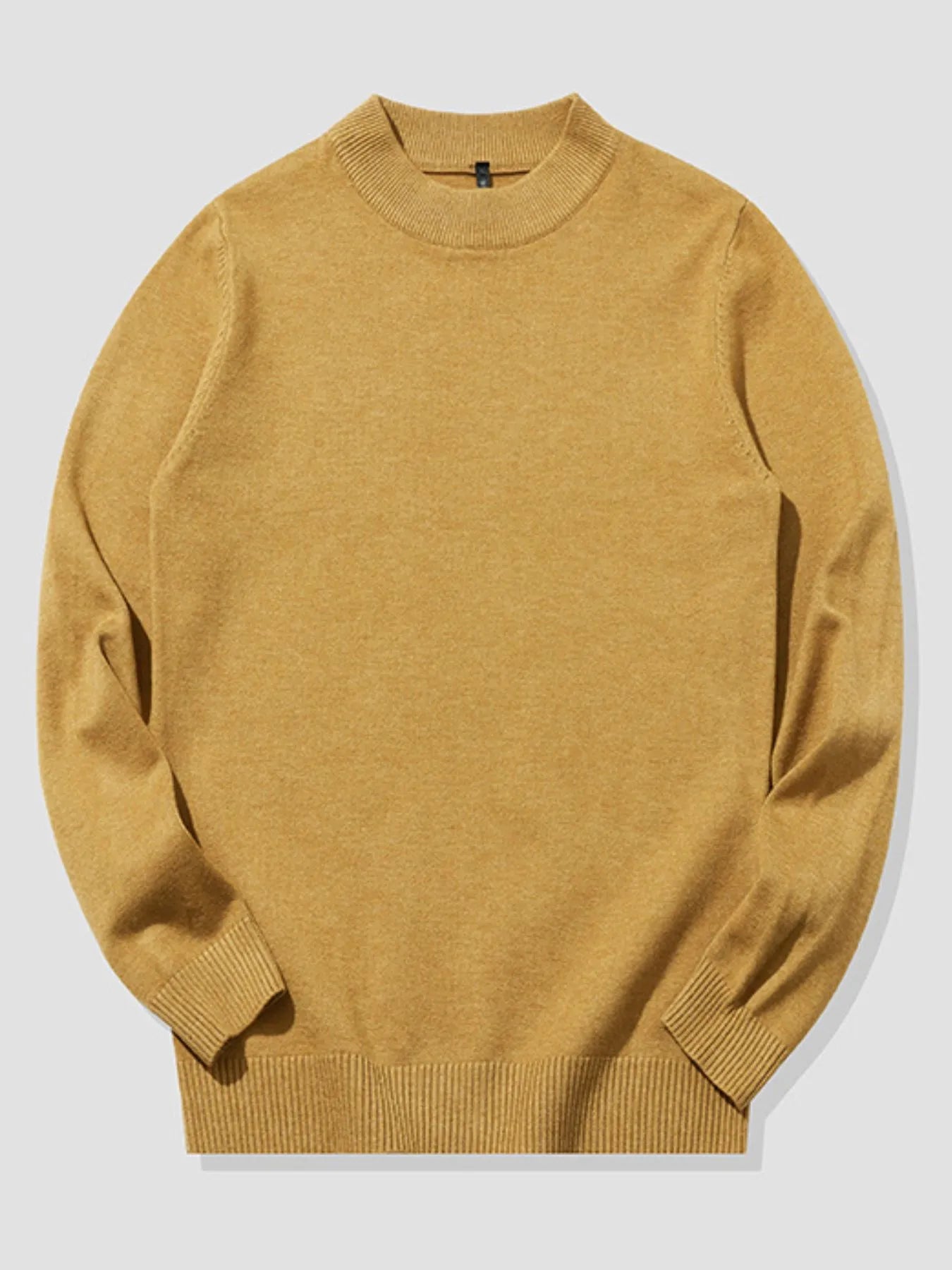 Men's Plus Size Ribbed Hem Long Sleeve Sweater
