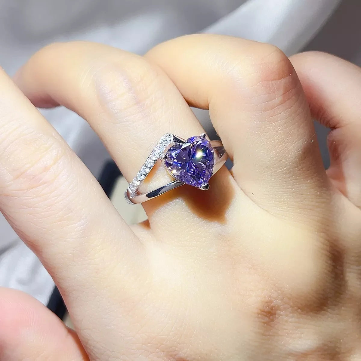 3 Carat 925 Sterling Silver Moissanite Ring