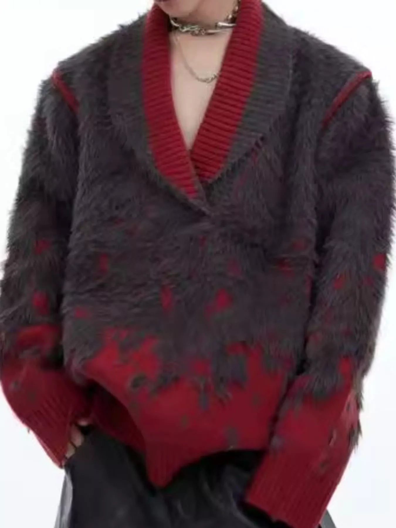 Men's Plus Size Long Sleeve Loose Fit Sweater