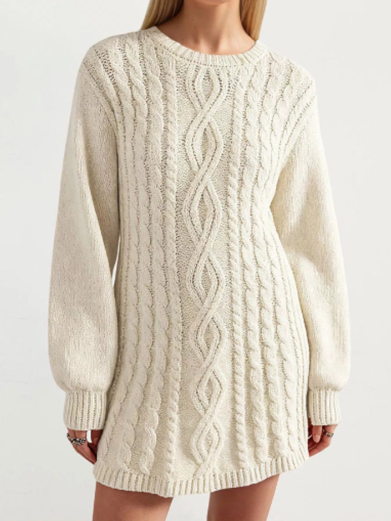 Cable Knit Sweater Mini Dress
