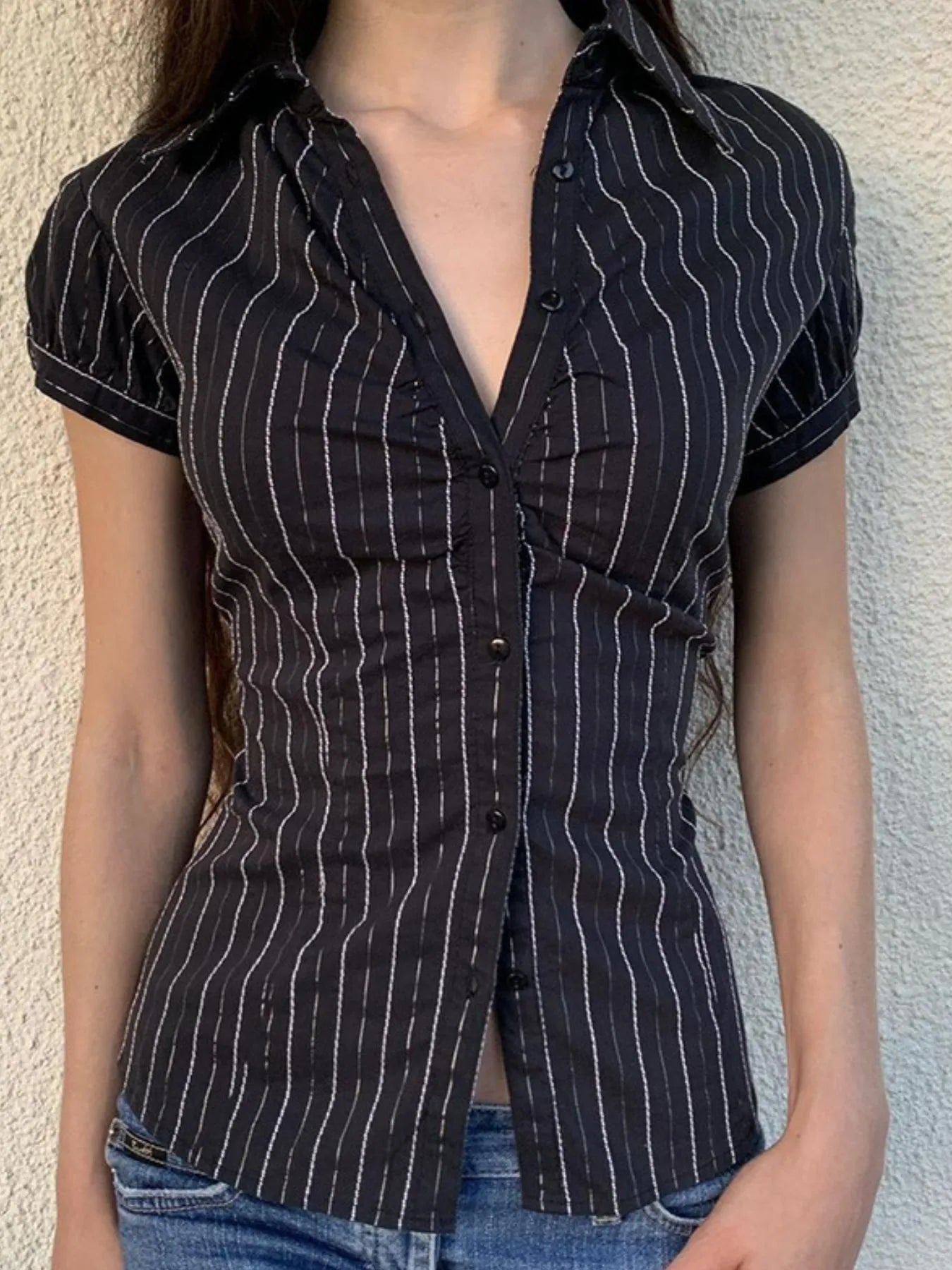 Striped Button-Down Collared Neck Shirt