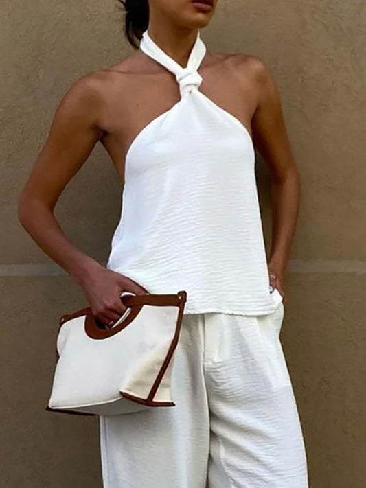 Knotted Halter Neck Cami