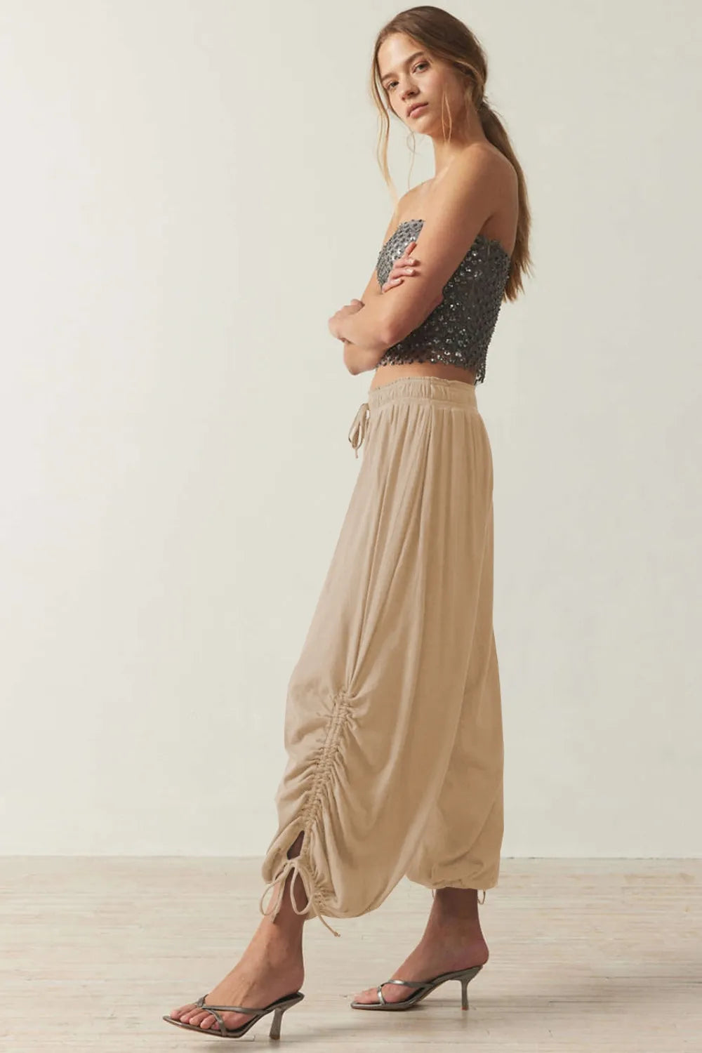 Drawstring Ruched Pants