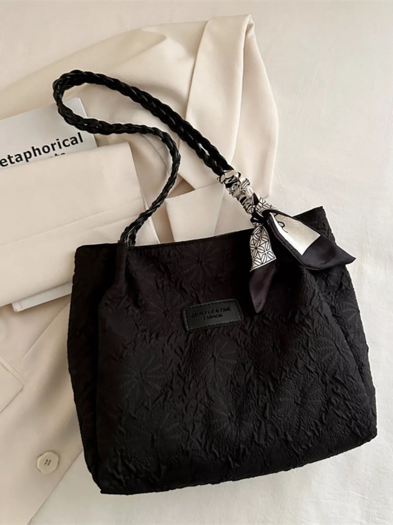 Braided Handle Tote Bag