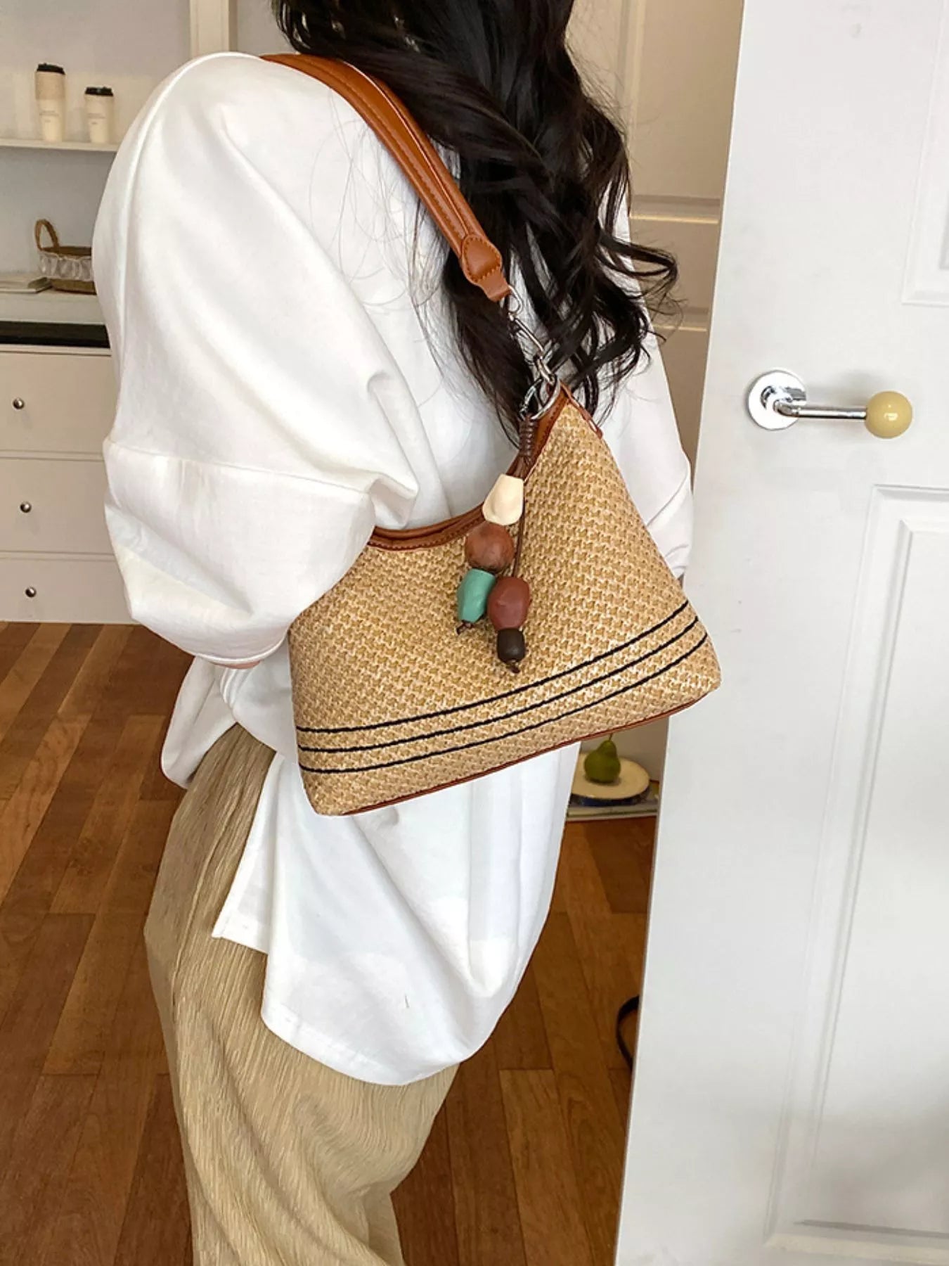 Woven Straw Crossbody Bag