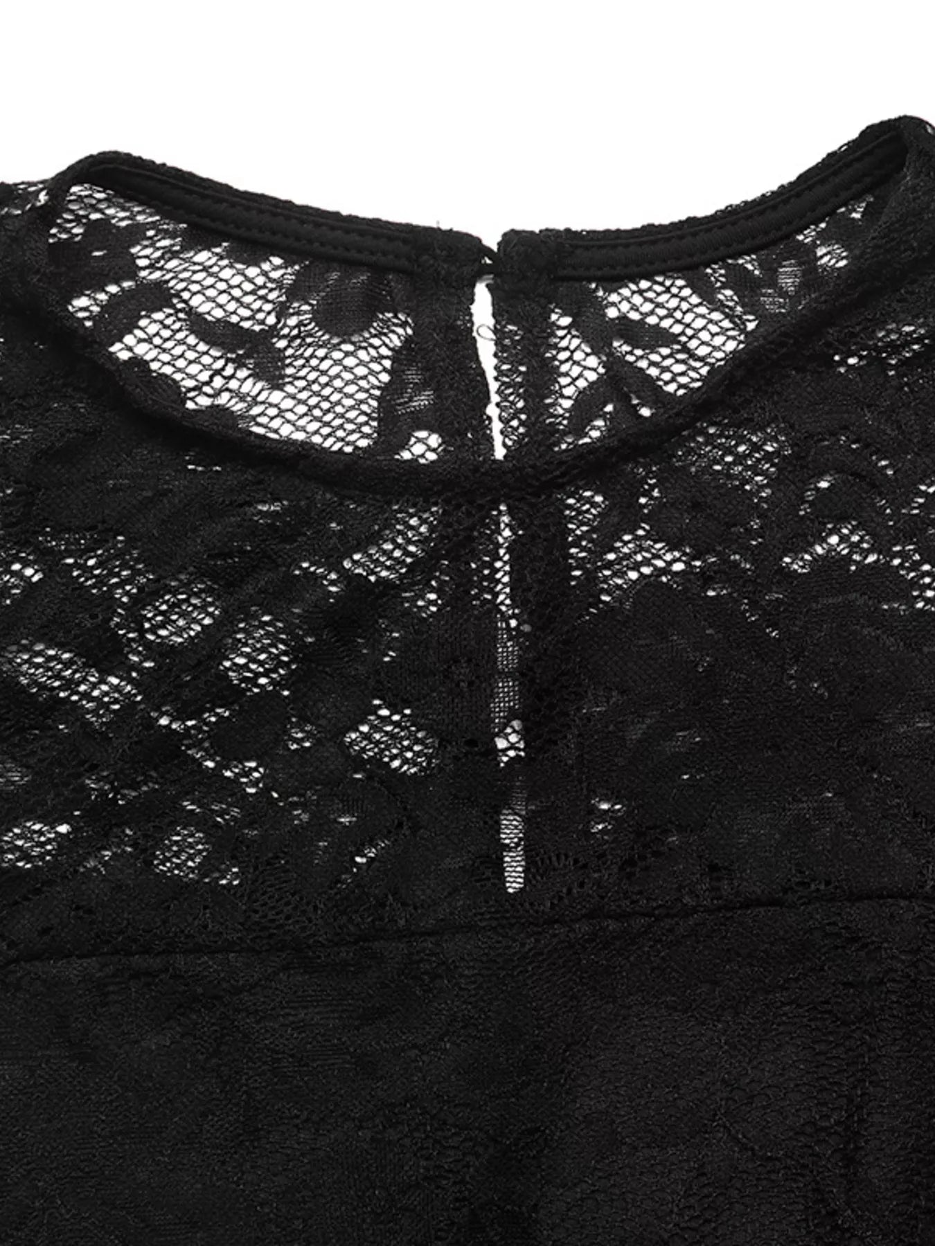 Elegant Lace Long Sleeve Mini Dress