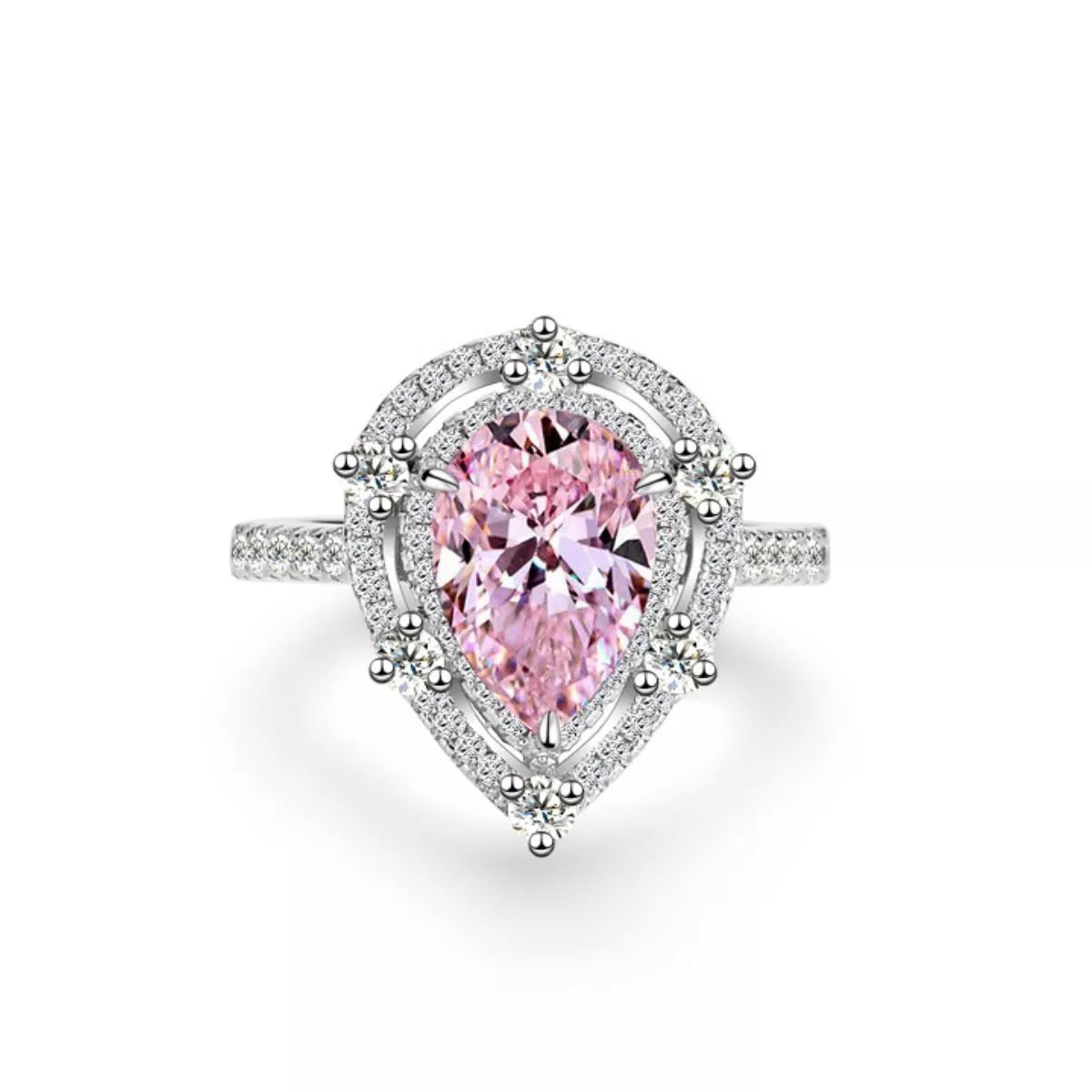 925 Sterling Silver Zircon Geometric Ring